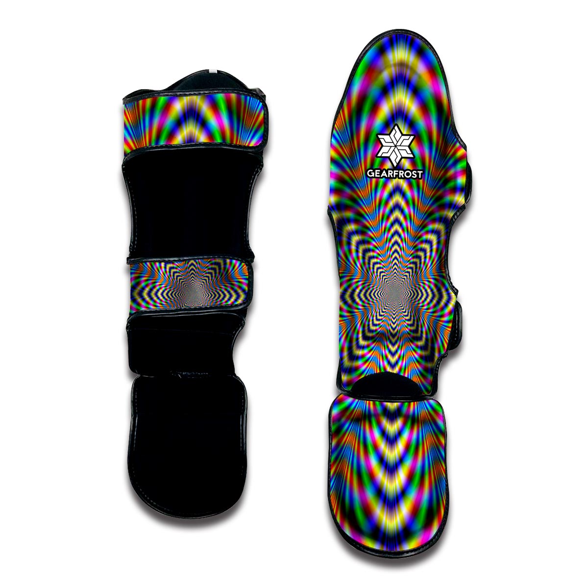 Octagonal Psychedelic Optical Illusion Muay Thai Shin Guard