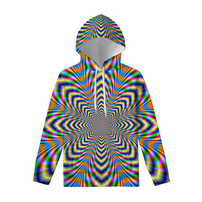 Octagonal Psychedelic Optical Illusion Pullover Hoodie