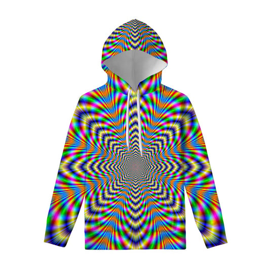 Octagonal Psychedelic Optical Illusion Pullover Hoodie