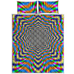 Octagonal Psychedelic Optical Illusion Quilt Bed Set