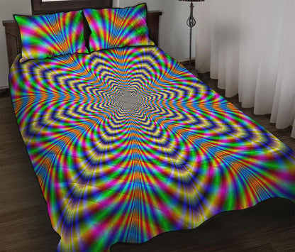 Octagonal Psychedelic Optical Illusion Quilt Bed Set