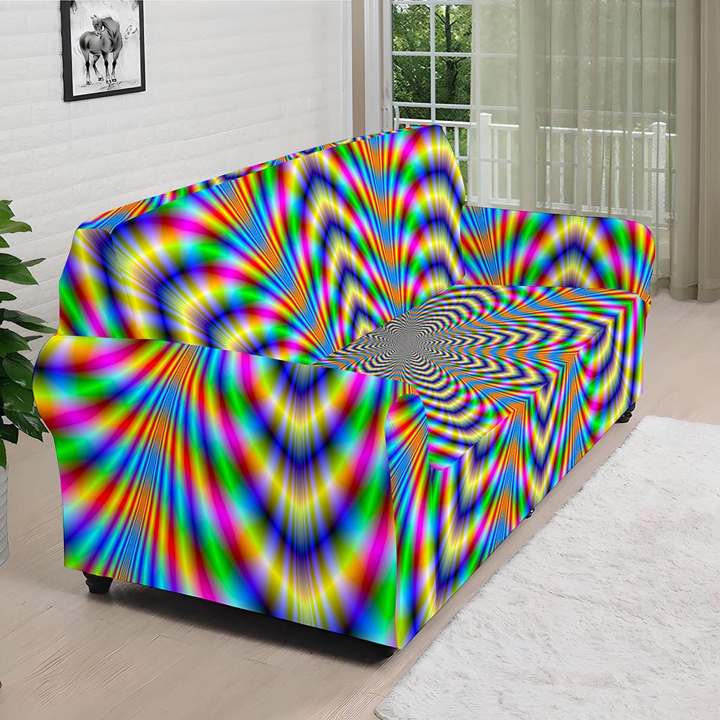 Octagonal Psychedelic Optical Illusion Sofa Cover
