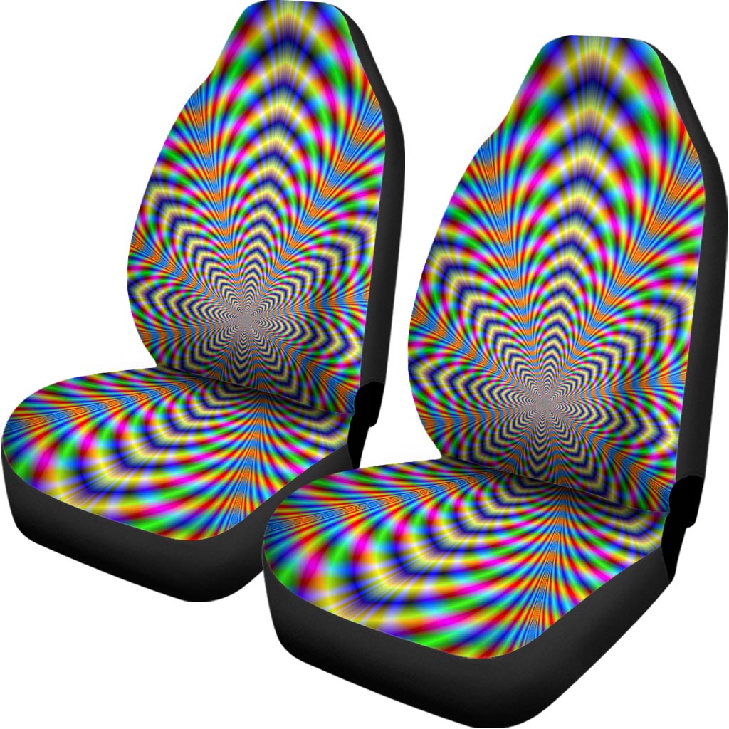 Octagonal Psychedelic Optical Illusion Universal Fit Car Seat Covers