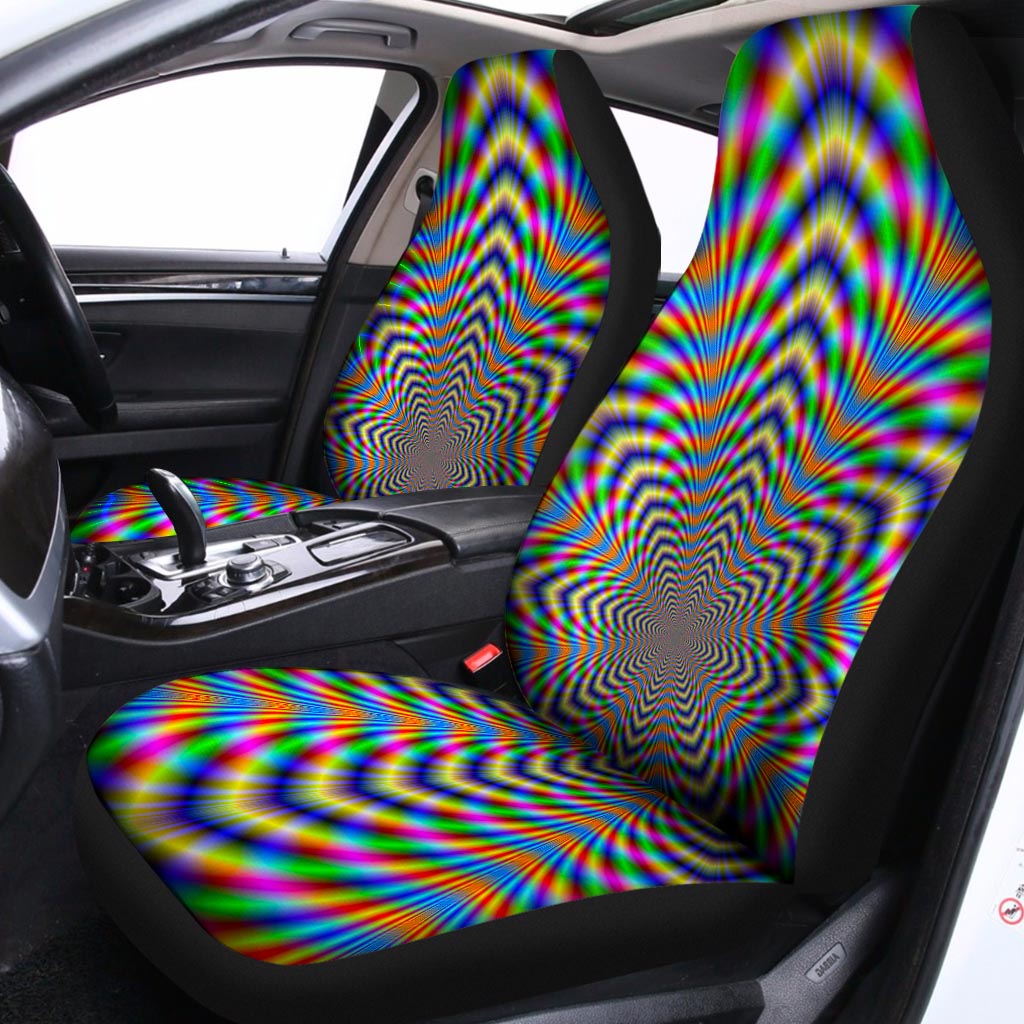 Octagonal Psychedelic Optical Illusion Universal Fit Car Seat Covers