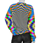 Octagonal Psychedelic Optical Illusion Women's Crewneck Sweatshirt GearFrost