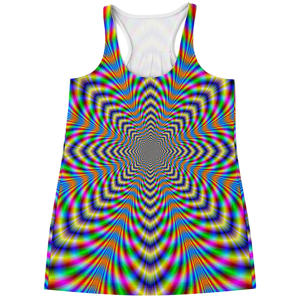 Octagonal Psychedelic Optical Illusion Women's Racerback Tank Top