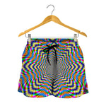 Octagonal Psychedelic Optical Illusion Women's Shorts