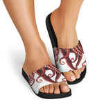 Octopus Tentacles Print Black Slide Sandals