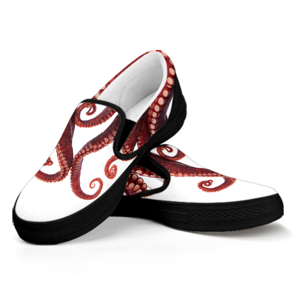 Octopus Tentacles Print Black Slip On Shoes