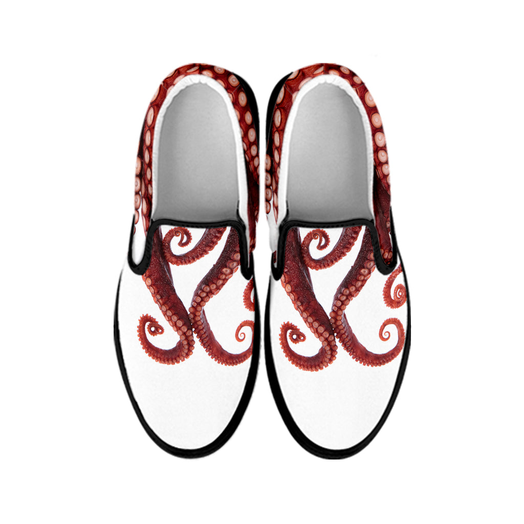 Octopus Tentacles Print Black Slip On Shoes