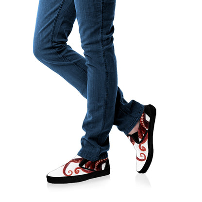 Octopus Tentacles Print Black Slip On Shoes