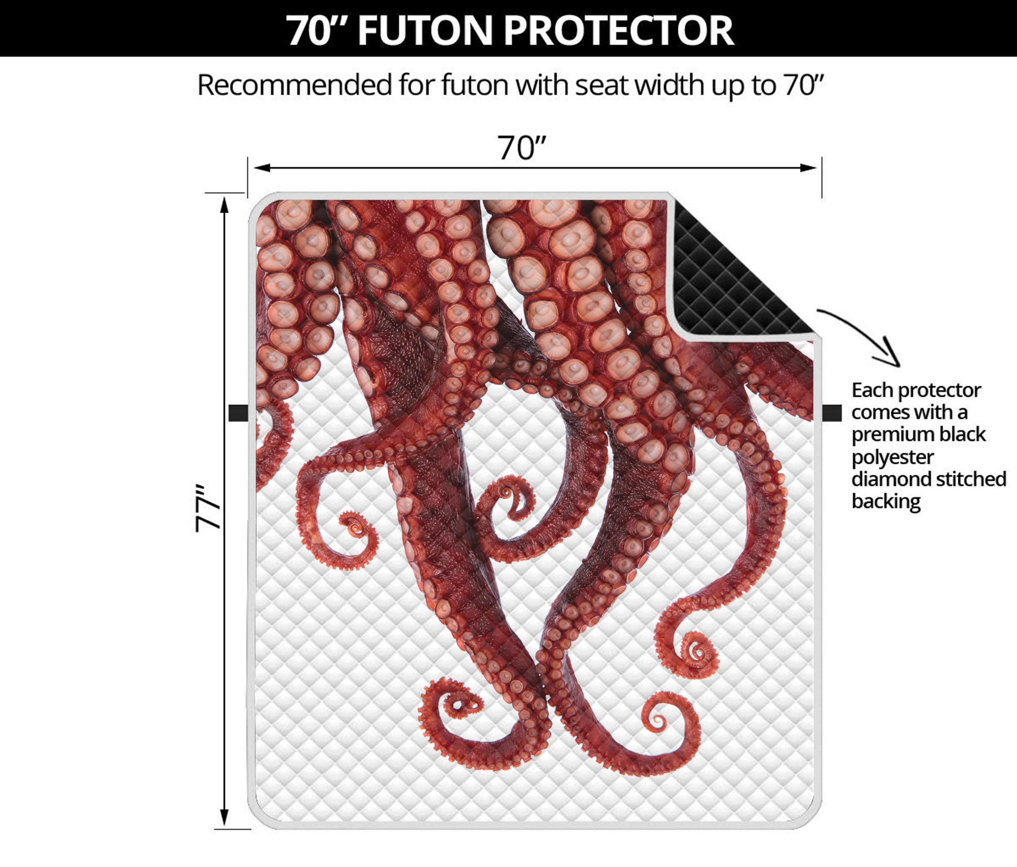 Octopus Tentacles Print Futon Protector