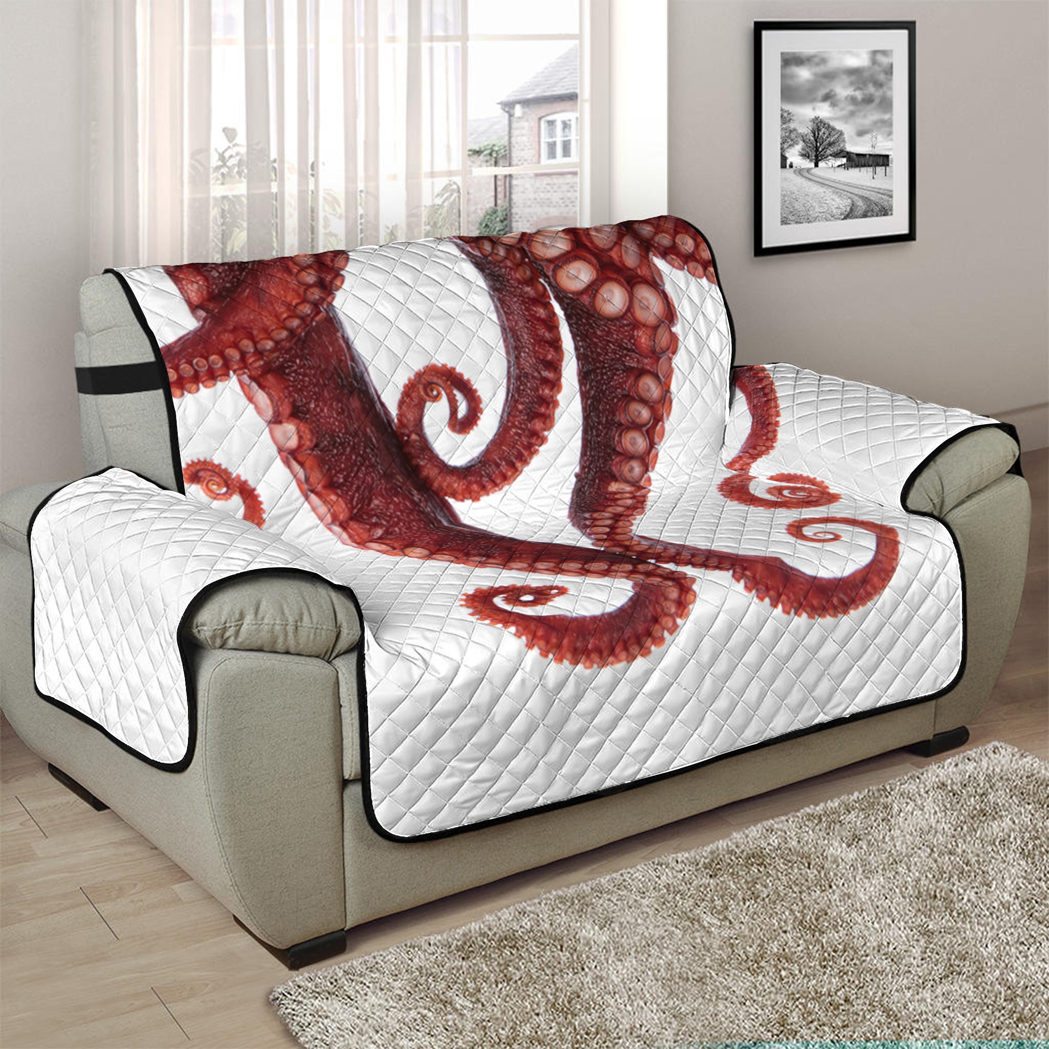 Octopus Tentacles Print Half Sofa Protector