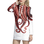 Octopus Tentacles Print Hoodie Dress
