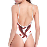 Octopus Tentacles Print One Piece High Cut Swimsuit
