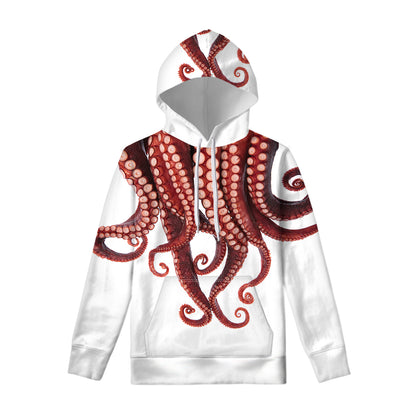 Octopus Tentacles Print Pullover Hoodie
