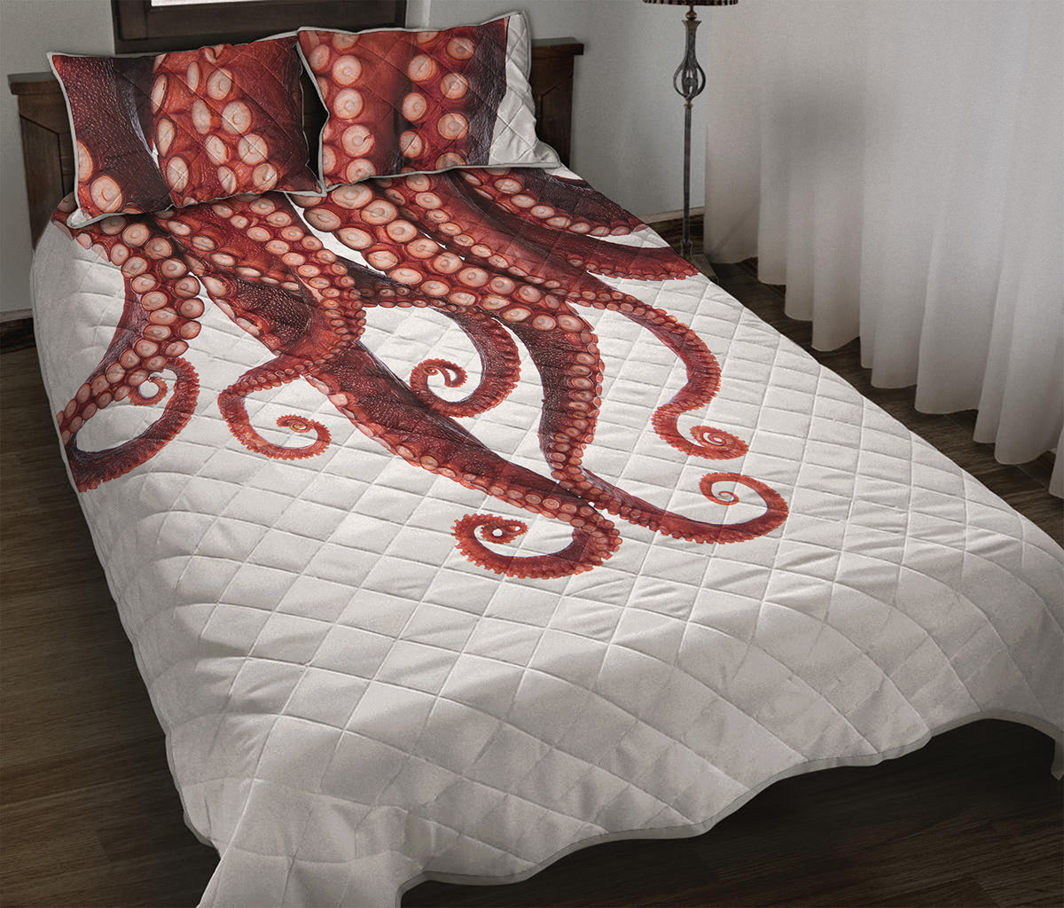 Octopus Tentacles Print Quilt Bed Set