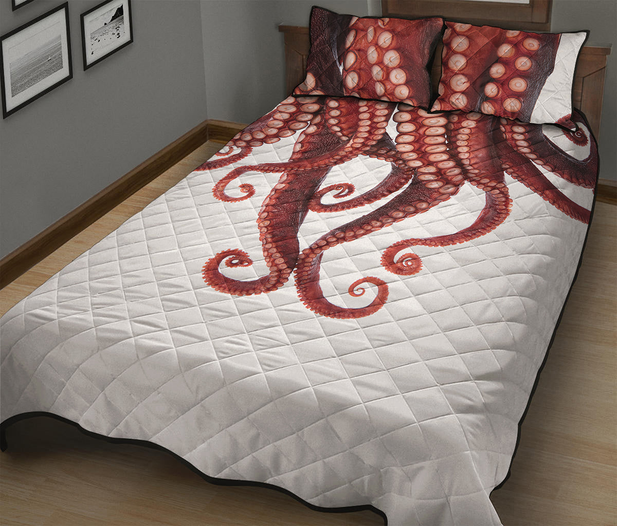 Octopus Tentacles Print Quilt Bed Set