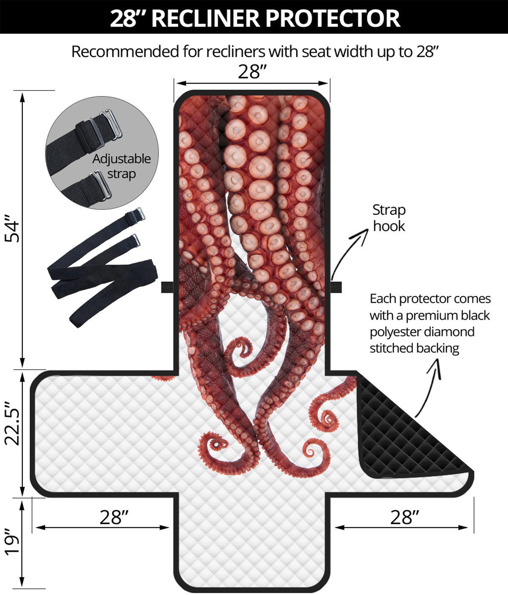 Octopus Tentacles Print Recliner Protector