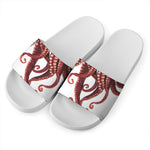 Octopus Tentacles Print White Slide Sandals