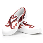 Octopus Tentacles Print White Slip On Shoes