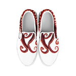 Octopus Tentacles Print White Slip On Shoes