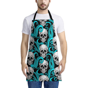 Octopus Tentacles Skull Pattern Print Apron