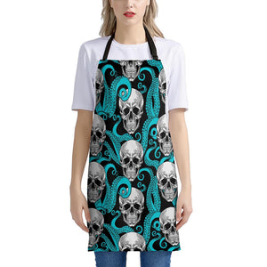 Octopus Tentacles Skull Pattern Print Apron