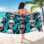 Octopus Tentacles Skull Pattern Print Beach Sarong Wrap