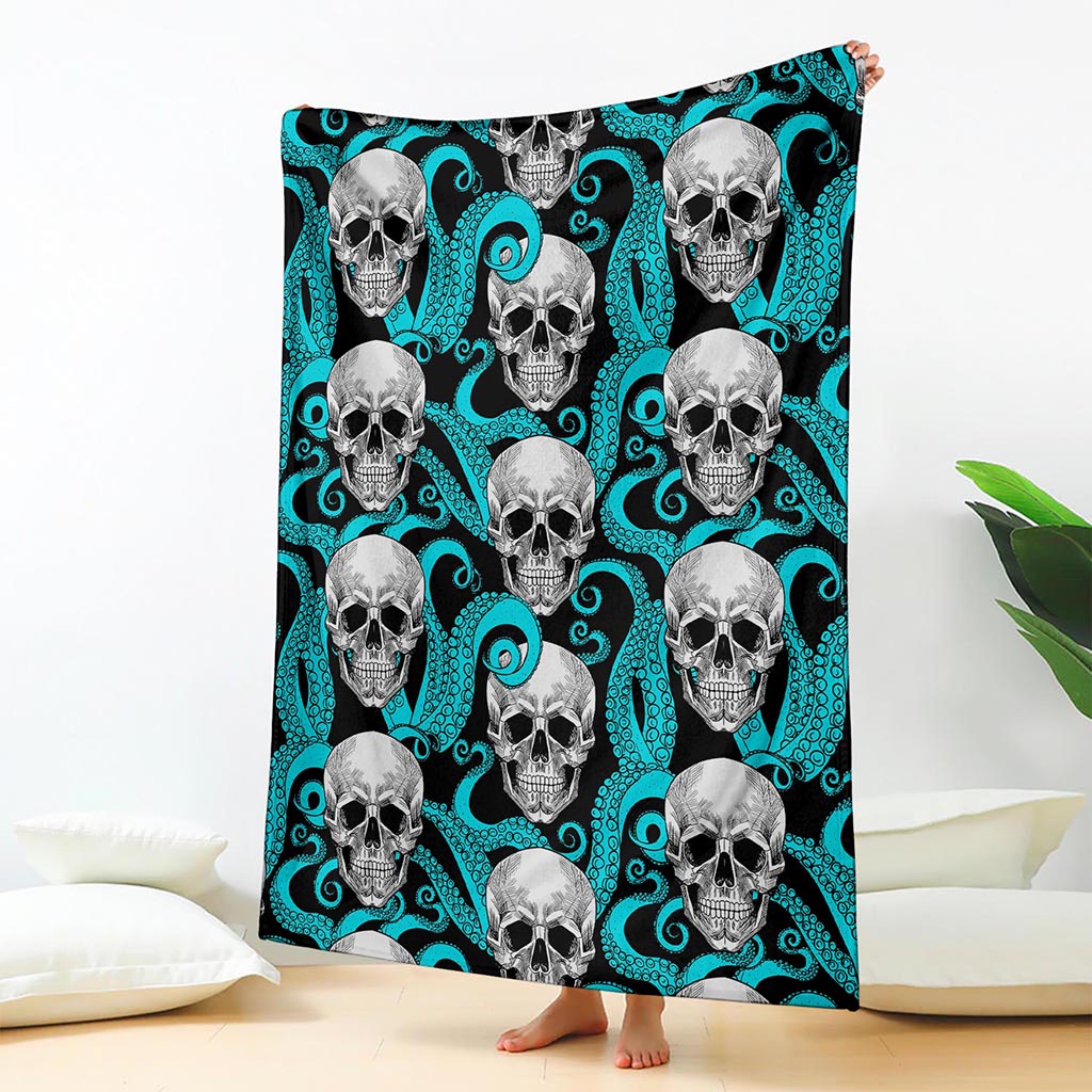 Octopus Tentacles Skull Pattern Print Blanket