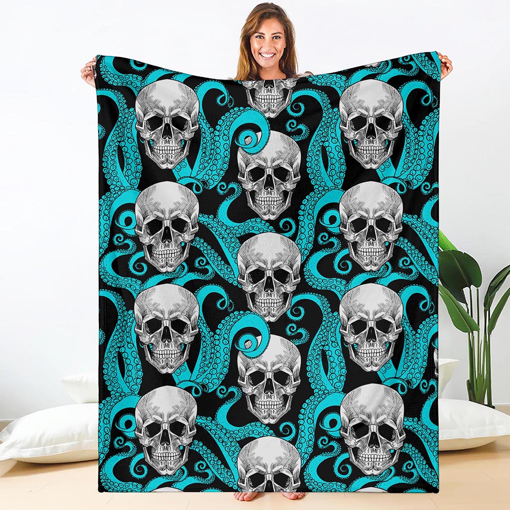 Octopus Tentacles Skull Pattern Print Blanket