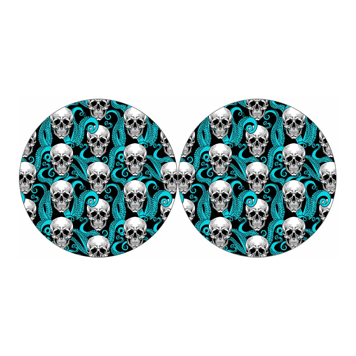 Octopus Tentacles Skull Pattern Print Car Coasters