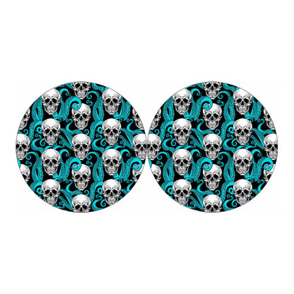 Octopus Tentacles Skull Pattern Print Car Coasters