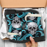 Octopus Tentacles Skull Pattern Print Comfy Boots GearFrost