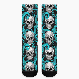 Octopus Tentacles Skull Pattern Print Crew Socks