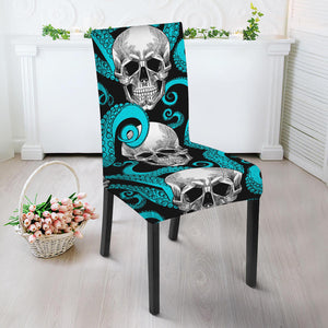 Octopus Tentacles Skull Pattern Print Dining Chair Slipcover