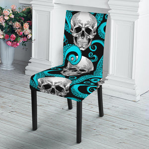 Octopus Tentacles Skull Pattern Print Dining Chair Slipcover