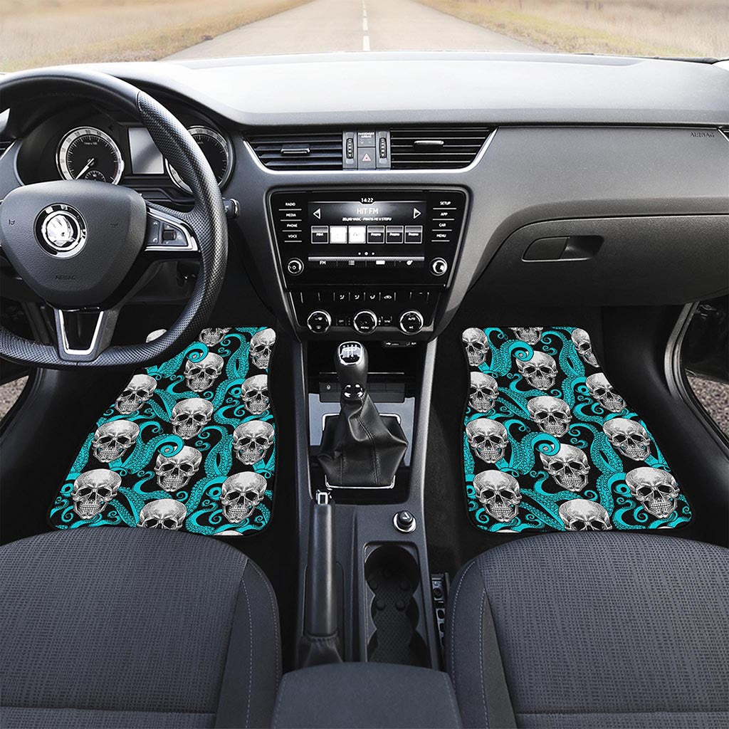 Octopus Tentacles Skull Pattern Print Front Car Floor Mats