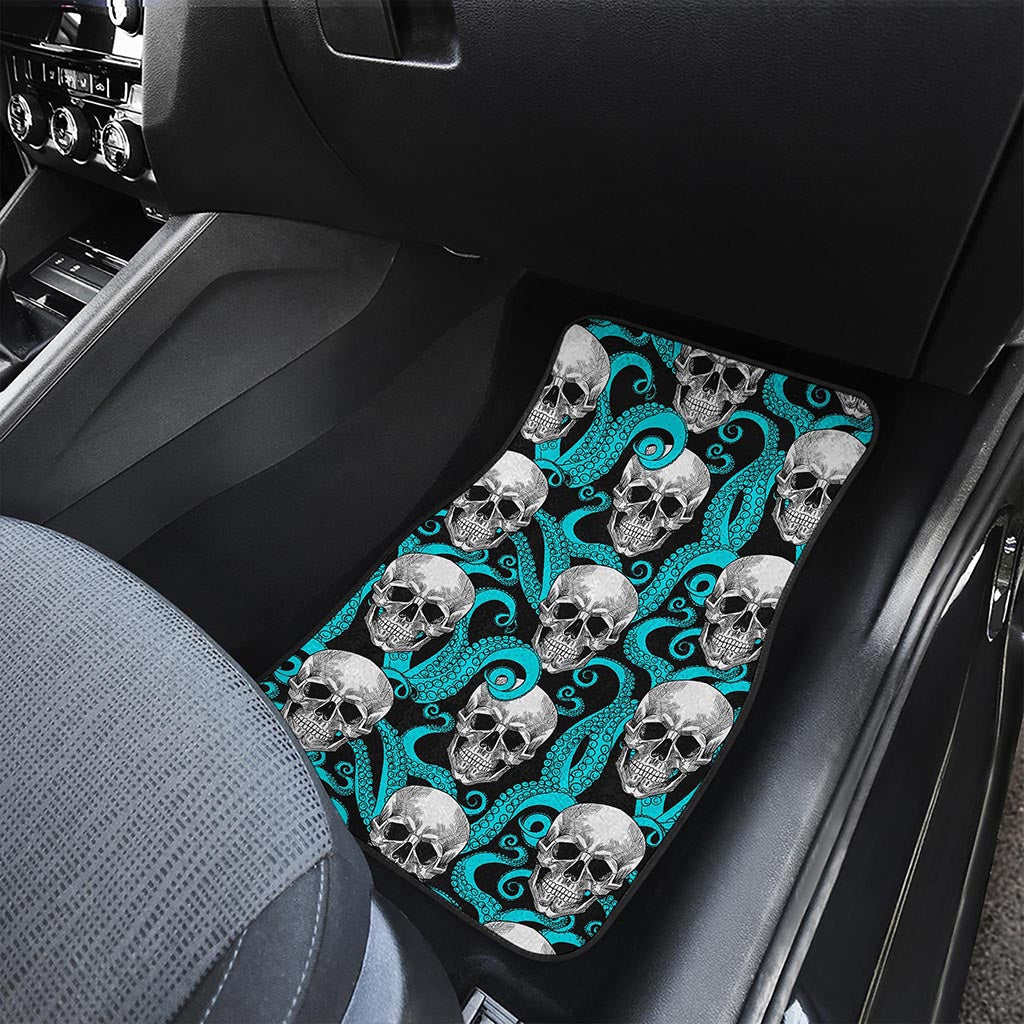 Octopus Tentacles Skull Pattern Print Front Car Floor Mats