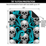 Octopus Tentacles Skull Pattern Print Futon Protector