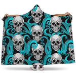Octopus Tentacles Skull Pattern Print Hooded Blanket