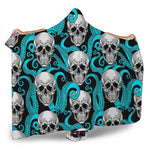 Octopus Tentacles Skull Pattern Print Hooded Blanket