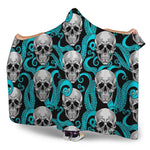 Octopus Tentacles Skull Pattern Print Hooded Blanket