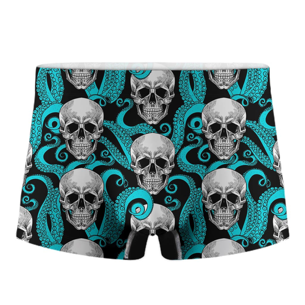Octopus Tentacles Skull Pattern Print Men's Boxer Briefs