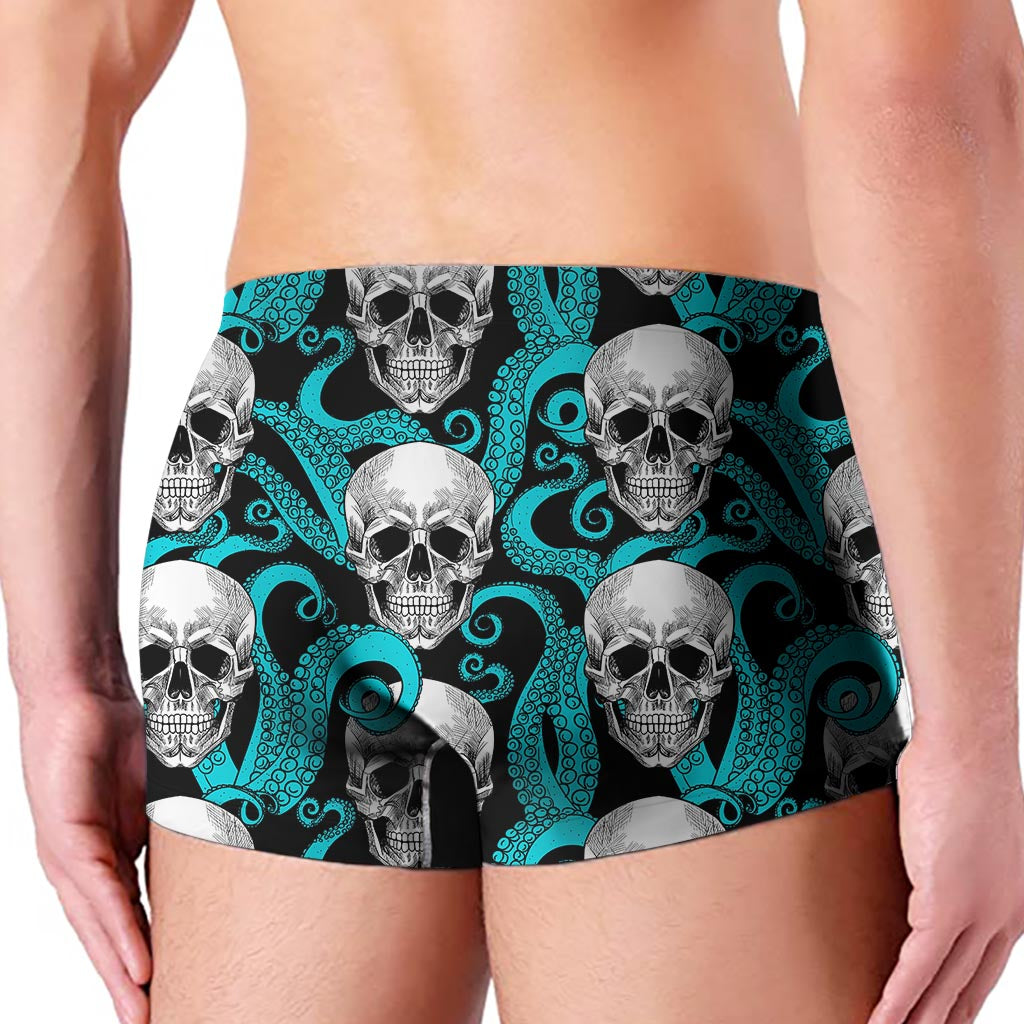 Octopus Tentacles Skull Pattern Print Men's Boxer Briefs