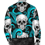 Octopus Tentacles Skull Pattern Print Men's Crewneck Sweatshirt GearFrost