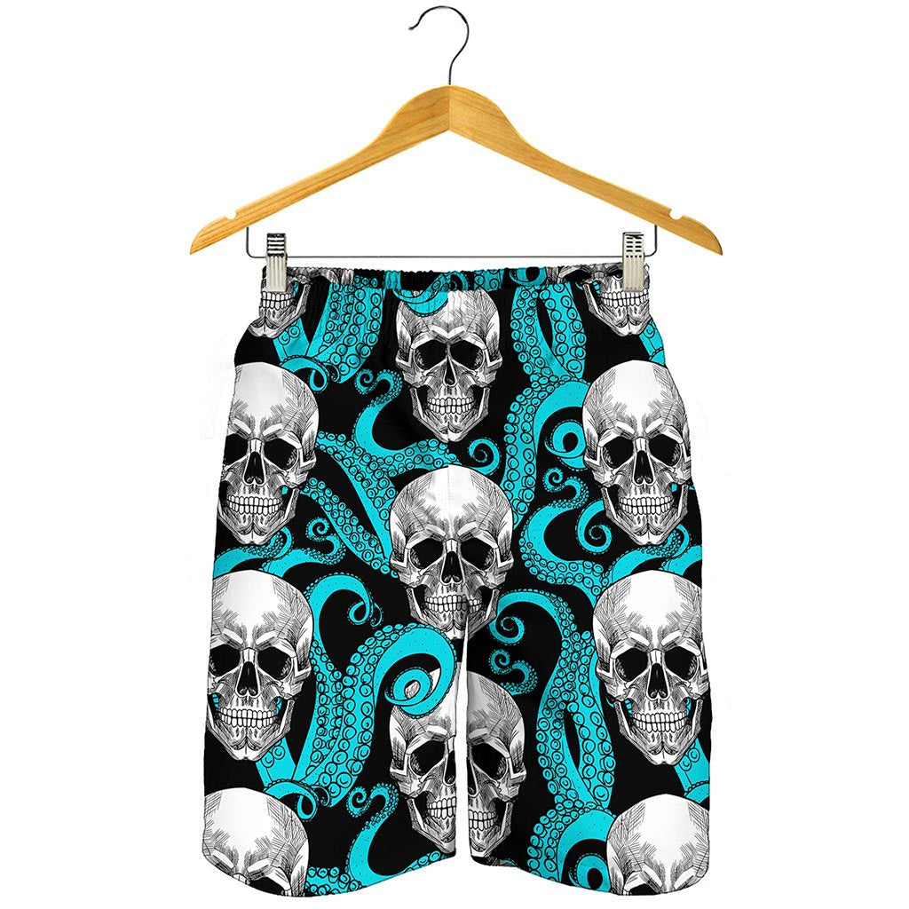 Octopus Tentacles Skull Pattern Print Men's Shorts