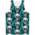 Octopus Tentacles Skull Pattern Print Men's Tank Top