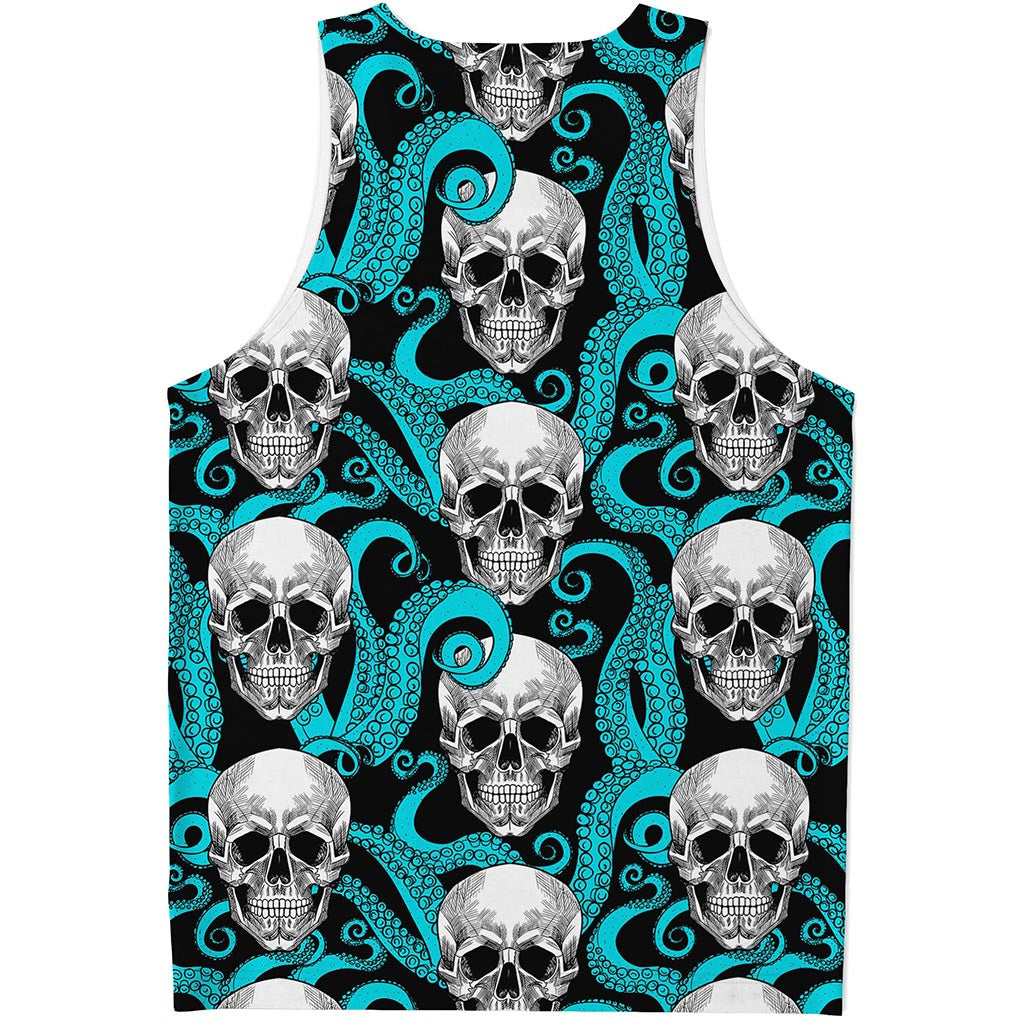 Octopus Tentacles Skull Pattern Print Men's Tank Top