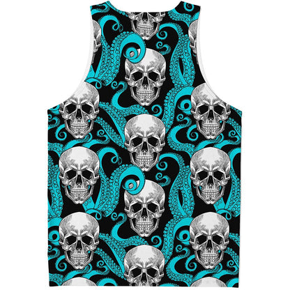 Octopus Tentacles Skull Pattern Print Men's Tank Top